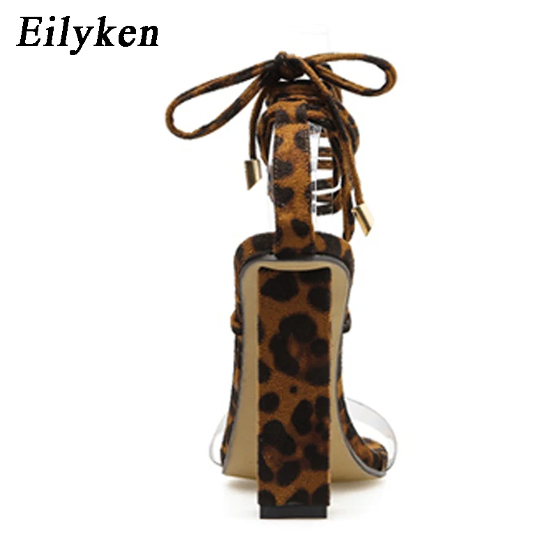 Eilyken/2021 г. Новые дизайнерские леопардовые сандалии с ремешками на лодыжках
