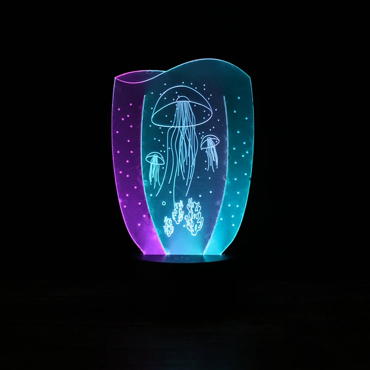 3D Медузы Подводное Видение лава Lampara ночник настольная лампа 7 цветов Изменение
