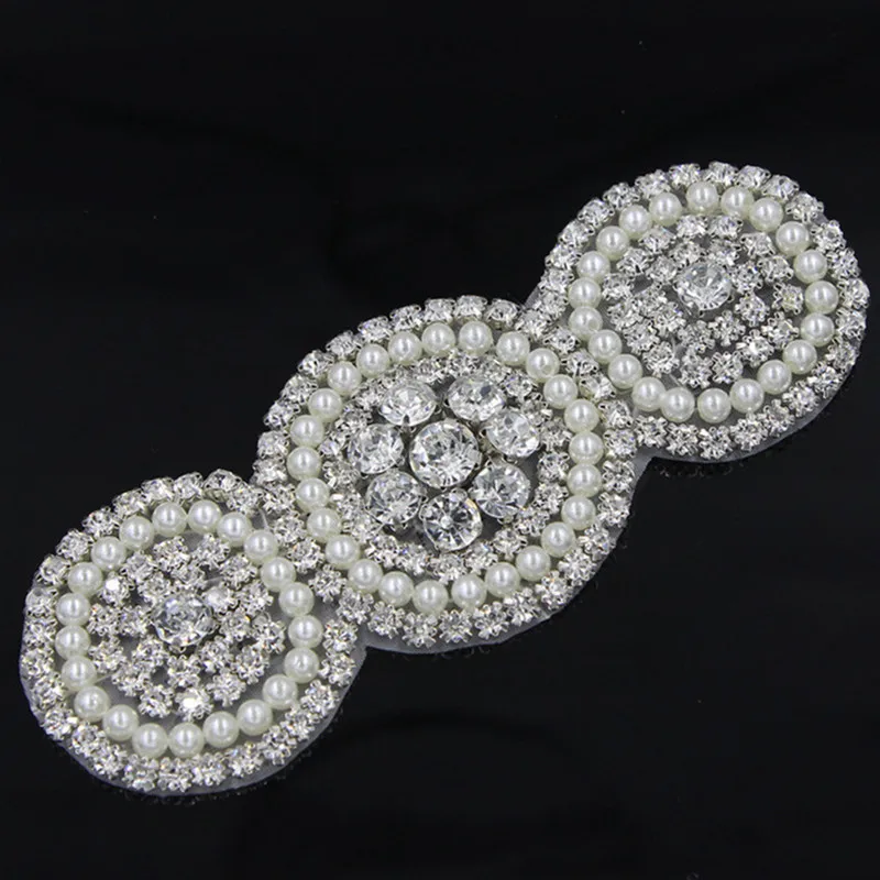1 шт. бусины с жемчугом и кристаллами Стразы аппликация для свадебного платья