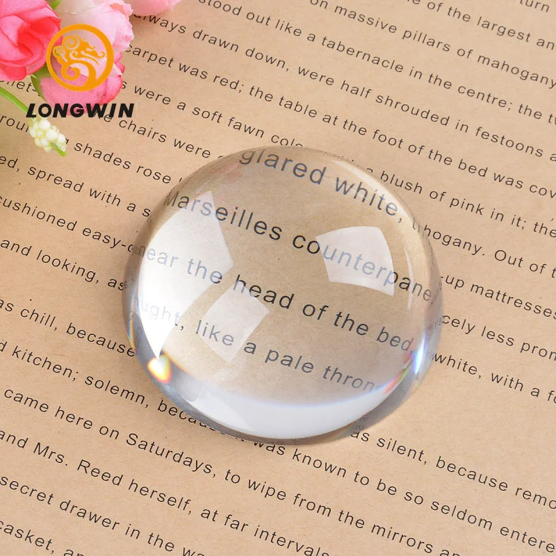 LongWin 60 мм кристалл Полушаровой Hemi Сфера стекло увеличительное пресс-папье | Дом и