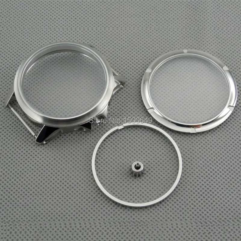 Корпус часов 43 мм Стеклянный матовый корпус из нержавеющей стали подходит для