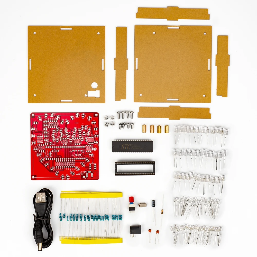 Электронный diy kit Красочный светодиодный сердце сделай сам Светодиодный лампа в