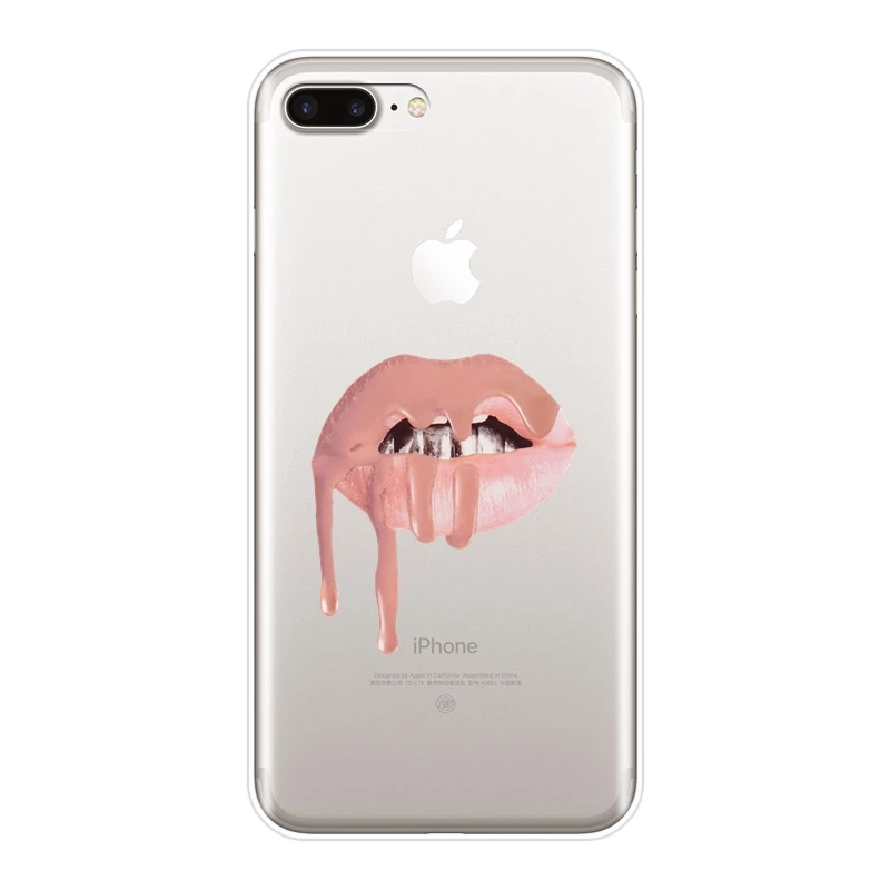 Силиконовый чехол для телефона iPhone 6 S 7 8 X XR XS Max Сексуальная Красная губная помада