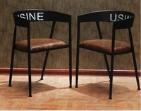 4 pcs free shipping wrought iron solid wood dining chair leisure chairs coffee chairs