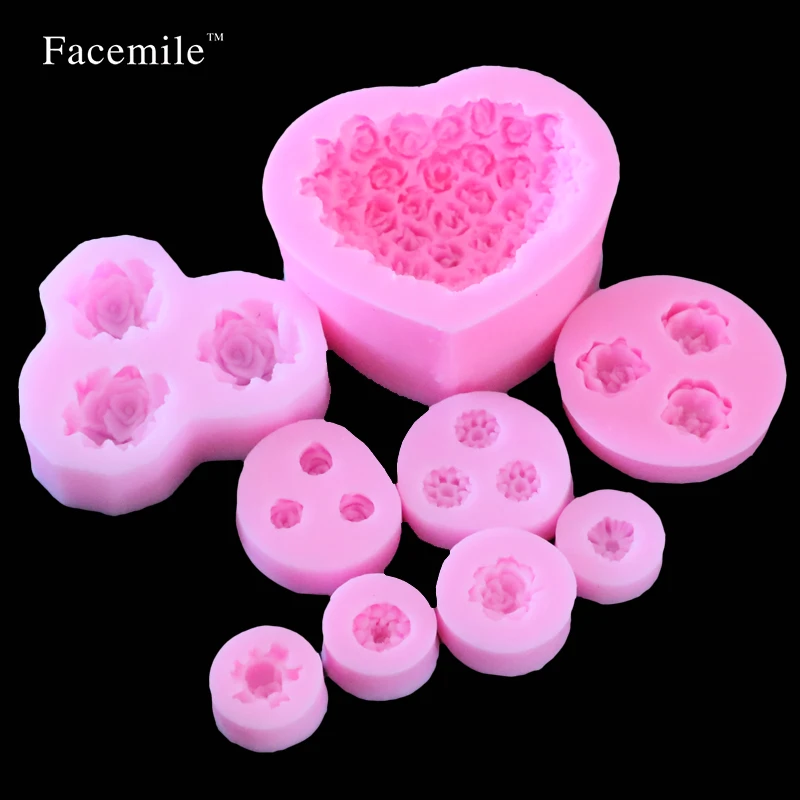 Facemile 9 шт./компл. Сделай сам форма для выпечки Мыло розы цветы Шоколад Мягкая
