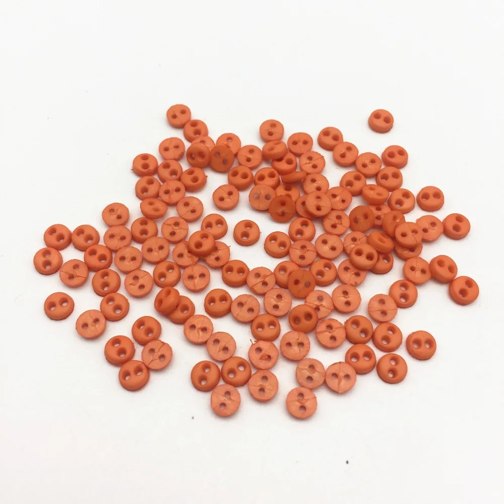 orange 250 шт, 13 цветов, 4 мм, Круглые, 2 отверстия, маленькие пуговицы для кукол, для одежды, сделай сам, ручная работа, для шитья, плоская задняя сторона, пуговицы для скрапбукинга - Цвет: orange