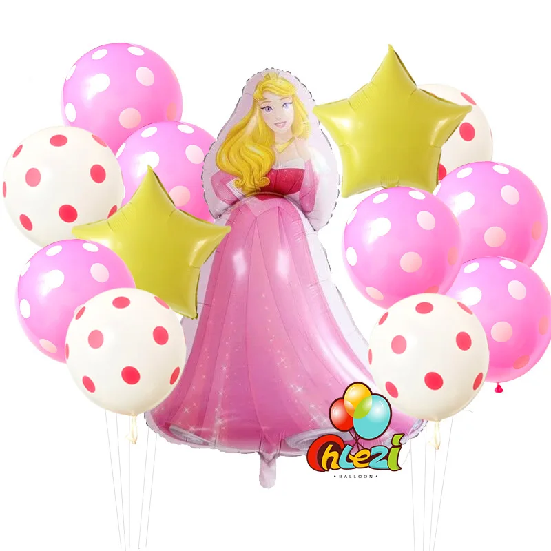 13 шт. принцесса Globos Baby shower Мерида Белоснежка Золушка Жасмин зеркальный шар на день рождения DIY вечерние украшения поставка для мамы и ребенка - Цвет: 2-Aurora