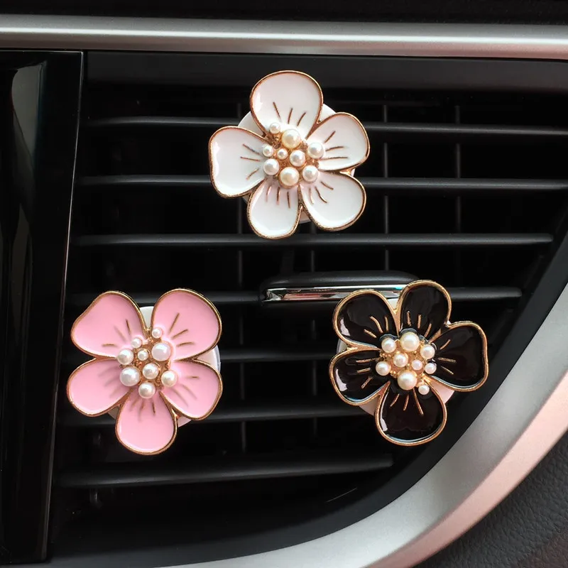 

Car interior decoration pearl plum blossom car vent perfume clip female car aromatherapy air freshener car interior decoration