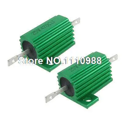 

2 pcs 25W 470 Ohm 5% Chassis Mounted Aluminum Clad Resistors Green