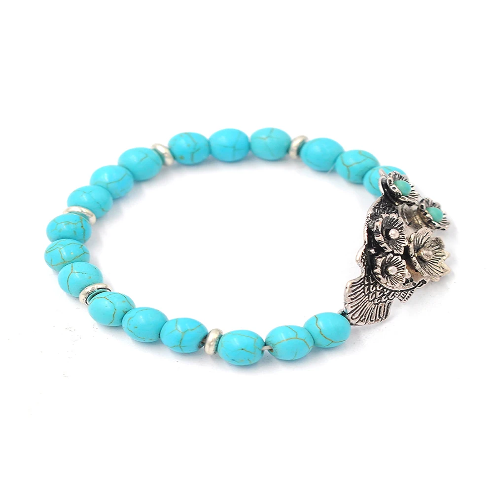 Женская Синтетическая нить с каменными бусинами Banny винтажный браслет подвеской