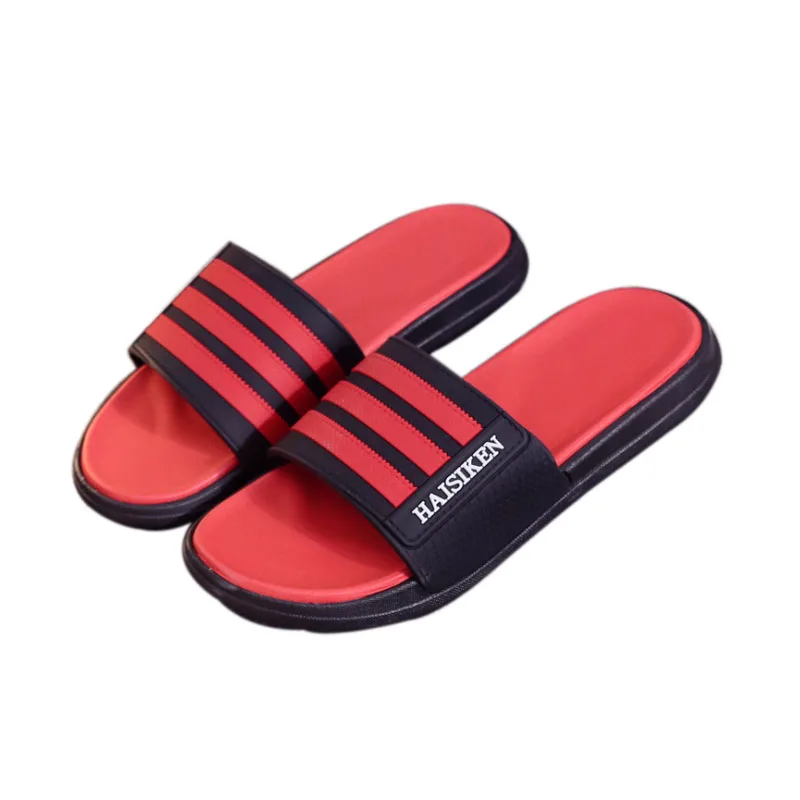 Red Men's Summer Outdoor Non-slip Slippers Fashion Leisure Slides New Arrival Drop Shipping Beach Slippers Flip Flops - Цвет: Red