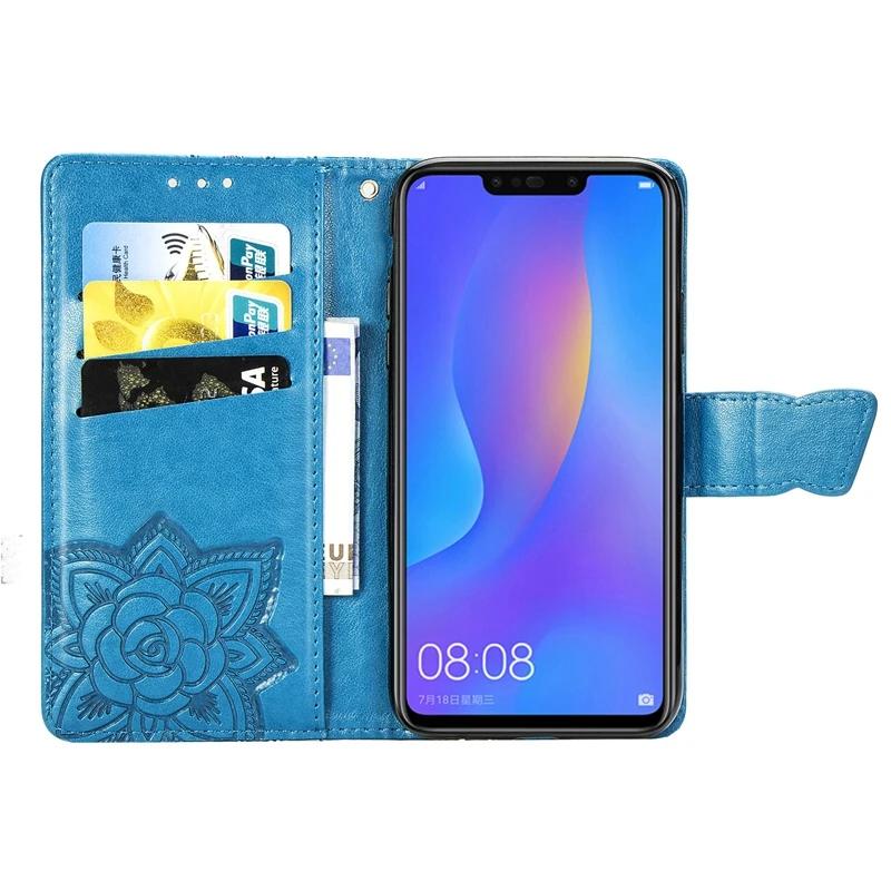 Кожаный чехол-книжка с 3D бабочкой для huawei P30 P20 Lite P Smart Z Y6 Y7 Y9 Y5 Prime Honor 10 8A 8S mate 20 Pro