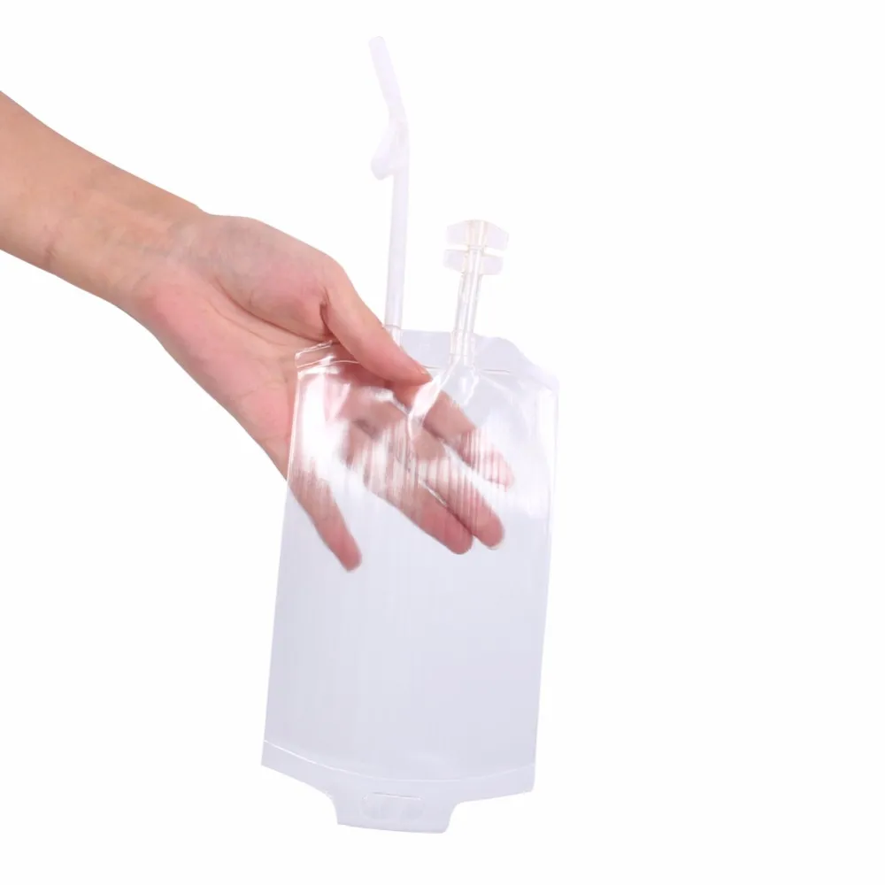 Многоразовый прозрачный пищевой пакет из ПВХ 400 мл для питья фруктовым соком