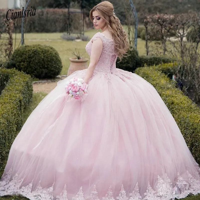 Классическое Розовое Бальное платье платья для Quinceanera с квадратным вырезом и