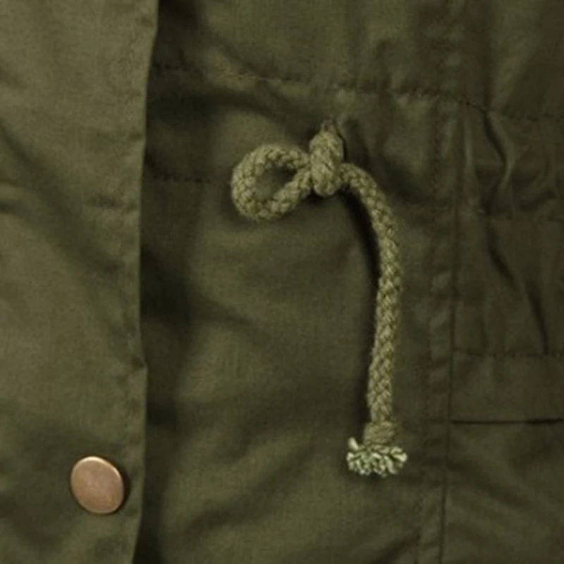 Женское длинное пальто с меховым воротником капюшоном Тонкая зимняя парка