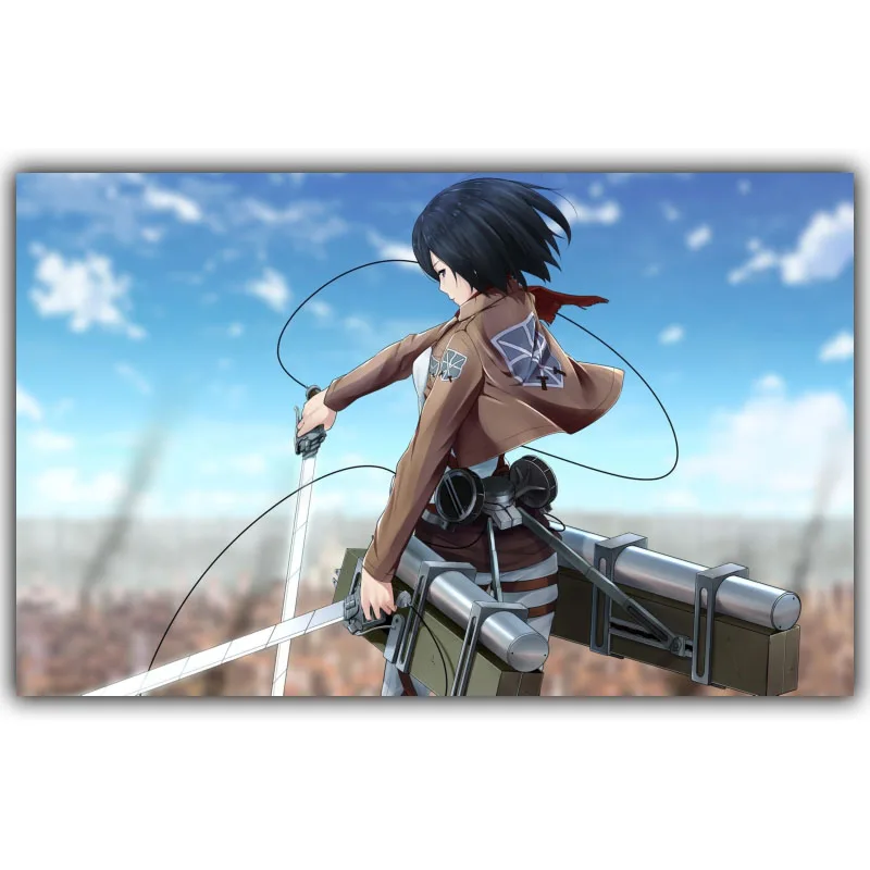 Аниме атака на постер Titan Mikasa Ackerman украшение дома Шелковый Холст плакат печать