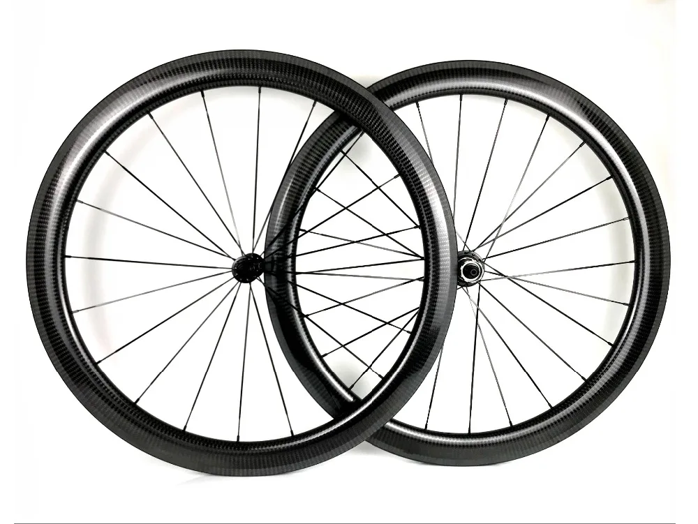 

700C Road bike carbon wheels Race 50 25mm width bicycle clincher/Tubular Ultra Light carbon wheelset U-shape rim 3K twill weave