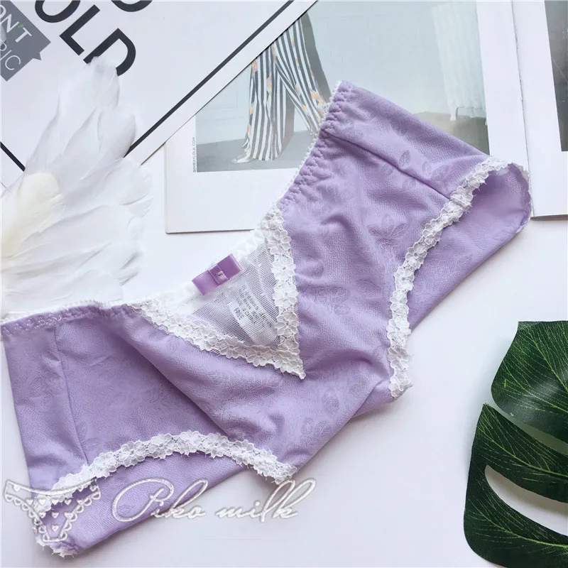 purple SP& CITY милые прозрачные трусики, хлопковое бесшовное кружевное женское нижнее белье, женские модные трусы, цветочное Сексуальное белье - Цвет: purple