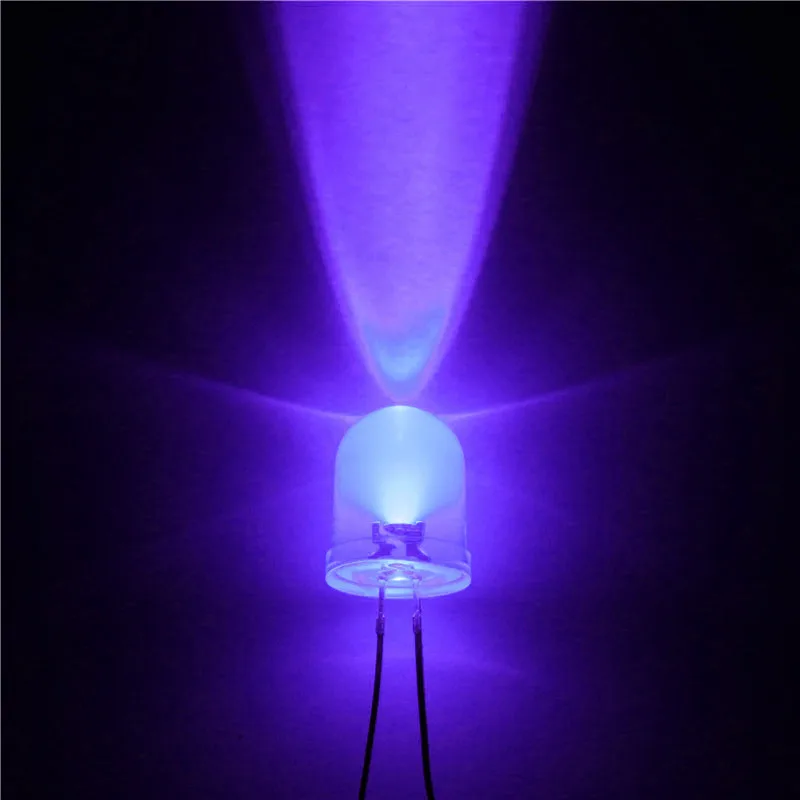 1000 шт. LED 10 мм uv/фиолетовые светодиоды диод ультра яркая супер светодиодная