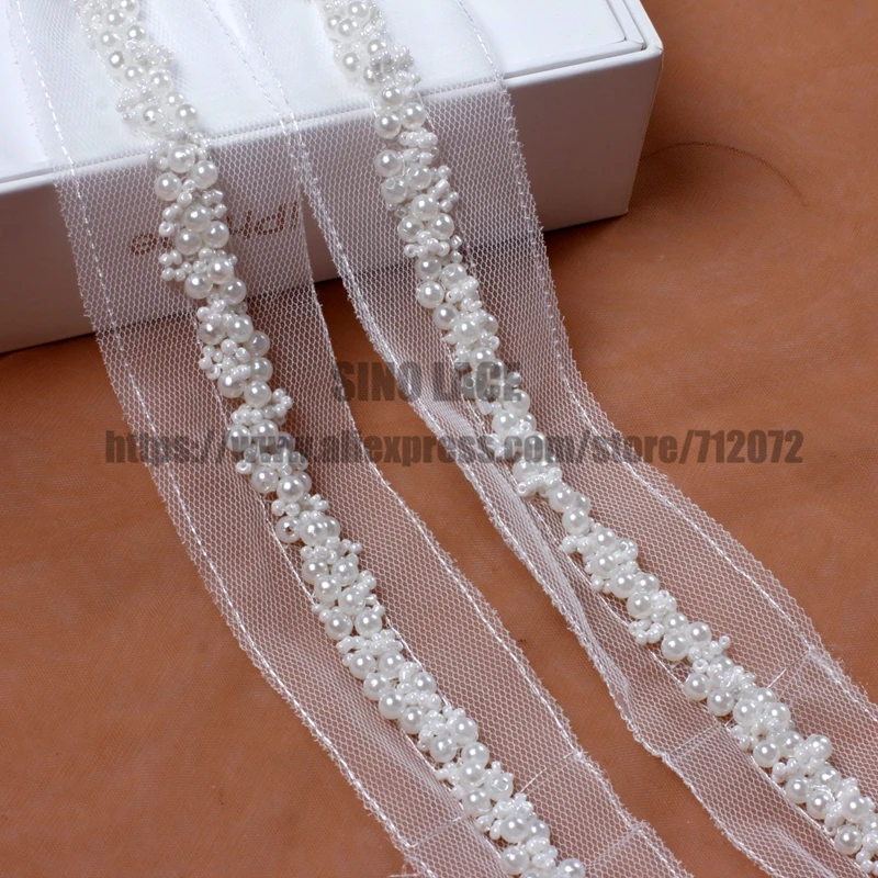La Belleza Off white silver handmade lace trim 1cm-3cm width wholesale SNT170802-4