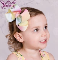 nishine new 5 2 inch grosgrain colorful ribbon bows hairpins girl bowknot flower hair clips hair pins fashion hair accessories