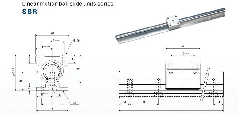 SBR16 линейные направительные рельсы 6 компл. SBR16-300/600/1000 мм+ SFU1605-300/600/1000 мм шариковый винт+ BK/BF12+ Корпус шариковинтовой передачи ЧПУ части