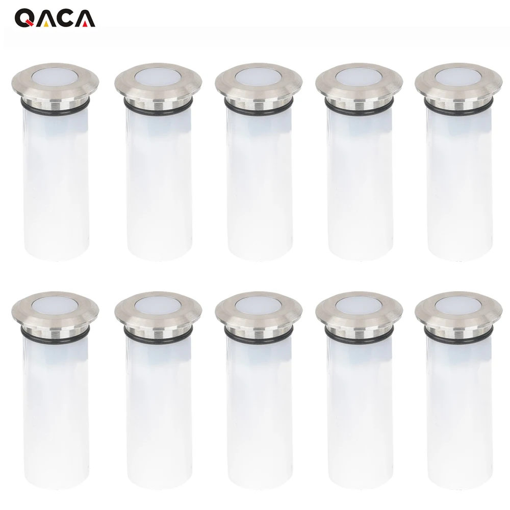 QACA Outdoor Underground 10pcs Water Resistance Landscape Lamp Indoor Stair Lighting RGB Decking Led Light in the Floor F111-10