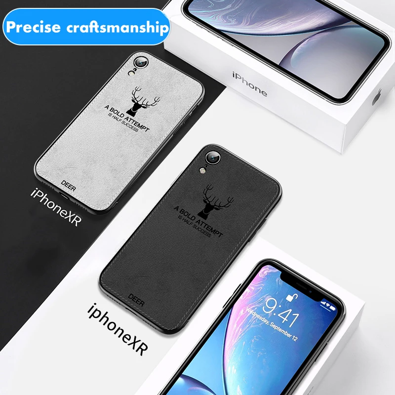 Чехол с рисунком оленя ADKO для iPhone XR мягкий силиконовый ударопрочный чехол из ТПУ