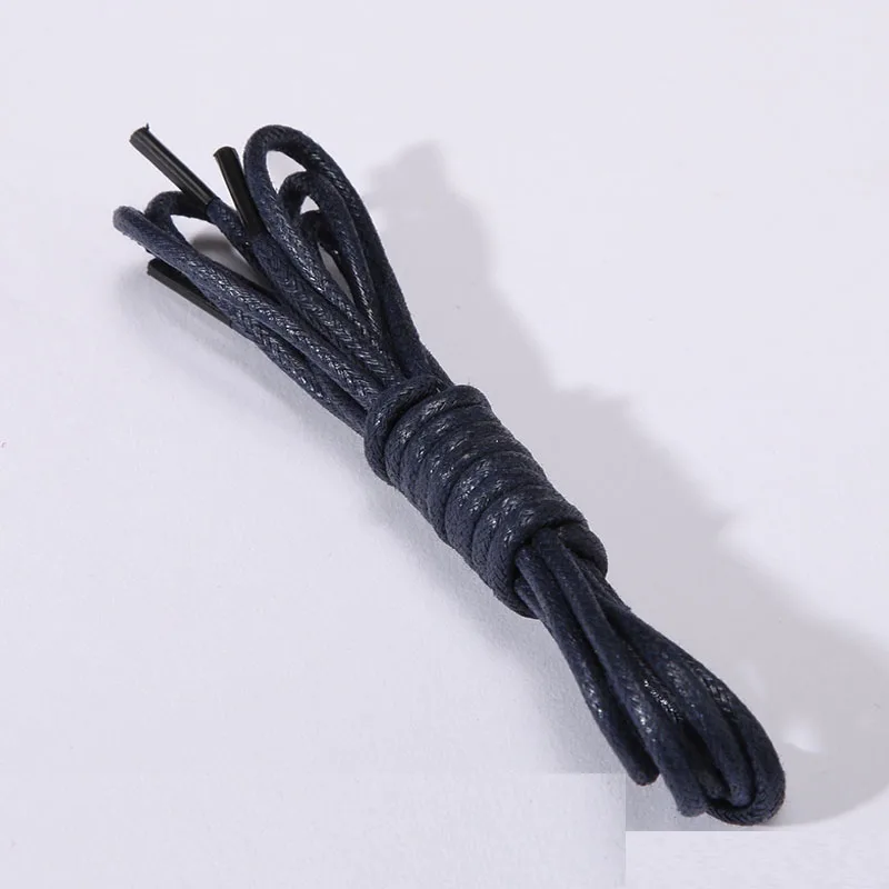 deep blue SENTCHARM, однотонные, унисекс, круглые тонкие шнурки, вощеные, водонепроницаемые шнурки для кожаной обуви, ботинки - Цвет: deep blue