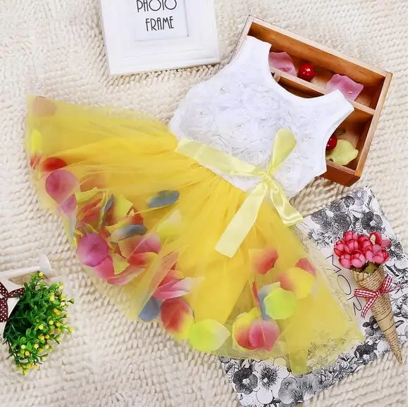 2017 Цветок Девочки Платья Brand New Baby Дети Свадьба Принцессы Dress Костюм Платье Infanti