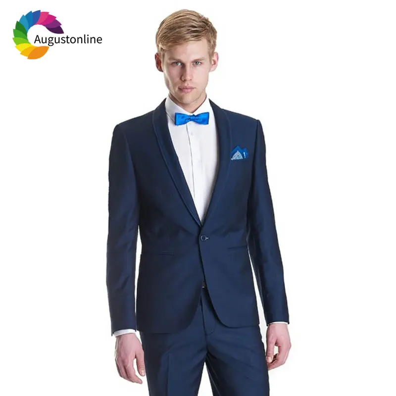 Navy Blue Groom Tuxedo Shawl Lapel Jacket Pants 2Piece Slim Fit Best Man Blazers Terno Masculino Custom Made Costume Homme
Navy Blue Groom Tuxedo Shawl Lapel Jacket Pants 2Piece Slim Fit Best Man Blazers Terno Masculino Custom Made Costume Homme