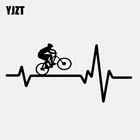 YJZT 16,9 см * 7,9 см велосипедный горный велосипед шлем сердцебиение переводная картинка виниловая чернаясеребряная Автомобильная наклейка