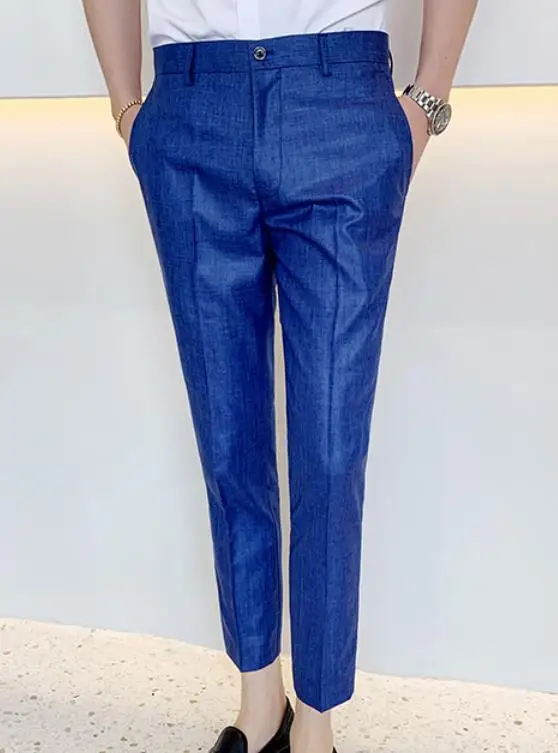 Royal Blue Men Pants Мужской костюм брюки мужские s платье брюки для свадебной вечеринки формальные брюки облегающие повседневные однотонные синие брюки парфюм masculino - Цвет: Royal Blue Men Pants