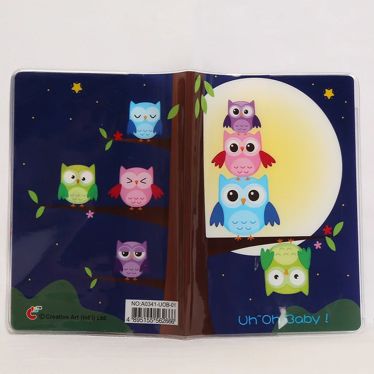 3D Держатель для паспорта с изображением совы держатель карт из ПВХ сумка визиток