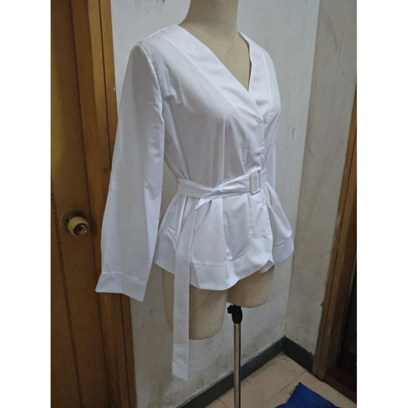 Women Sexy V Neck Long Sleeve White Slim Short Style Windbreaker With Sashes Ladies Casual High Street Jacket Outcoat SJ3521E | Женская