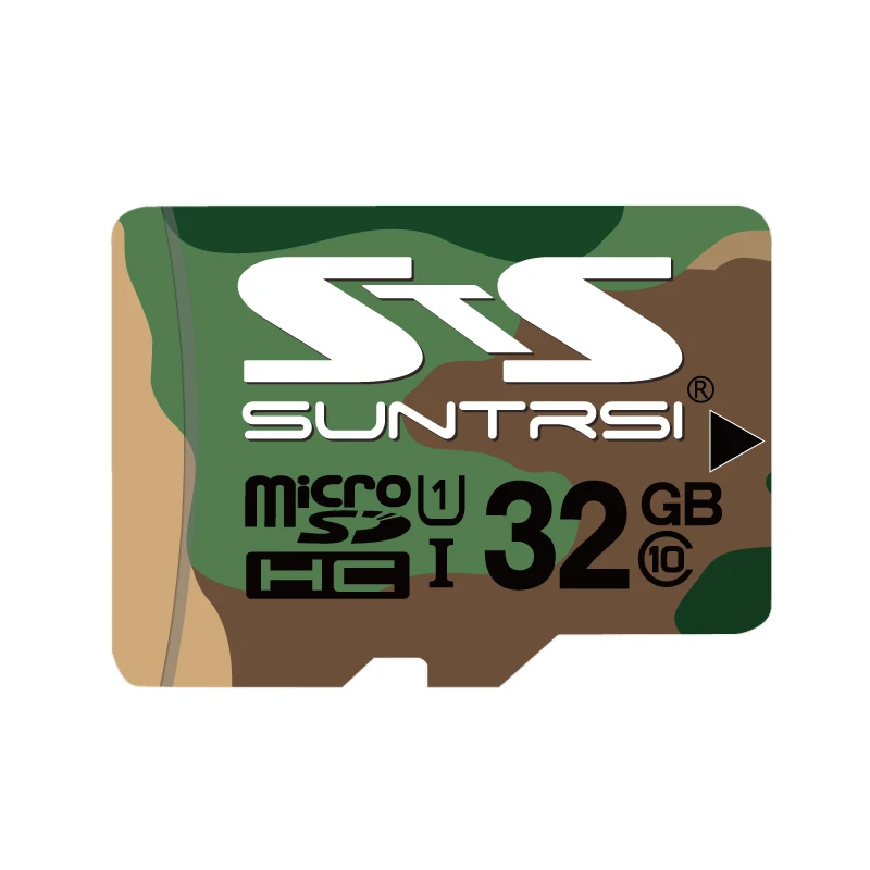 Suntrsi зеленый камуфляж Micro SD карта 128 ГБ/64 Гб/32 ГБ/16 Гб класс 10 высокая скорость для телефона Microsd 8 Гб класс 6 - Емкость: 32GB U1 class 10