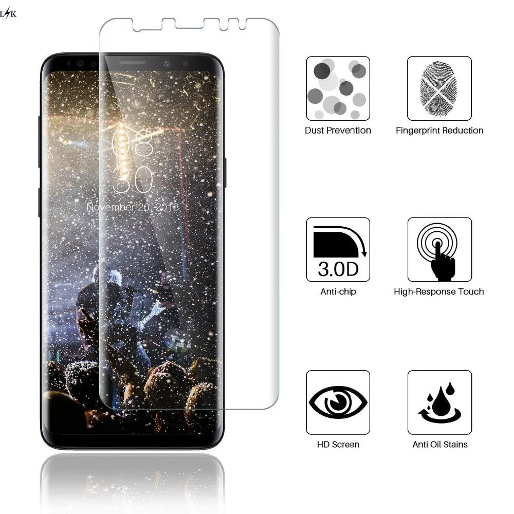Для LK [3 упак.] Экран протектор forSamsung Galaxy S9 плюс полный охват жидкая кожа [Корпус