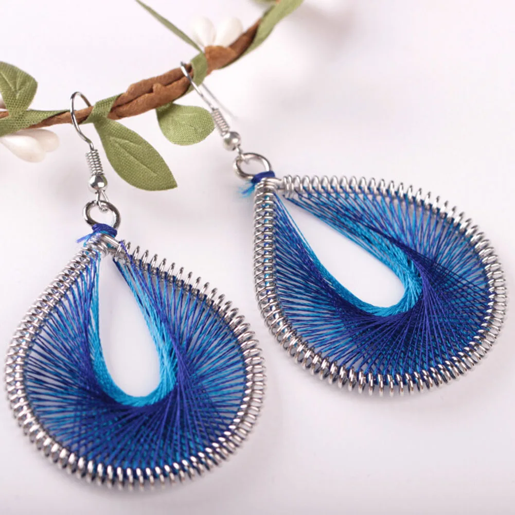 Серьги Подвески ручной работы с шелковой нитью|dangle earrings|fashion dangle earringsbohemian earrings |