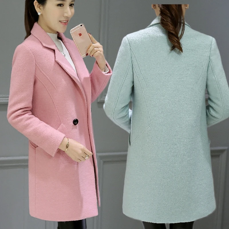 2019 длинное кашемировое шерстяное пальто средней длины женские зимние куртки и на