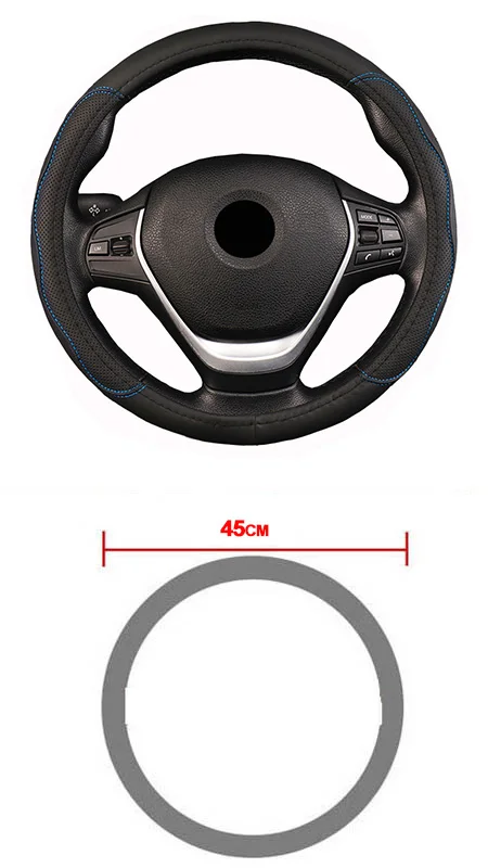 Blue 45CM Чехол рулевого колеса автомобиля Volant оплетка на руль для 36 38 40 42 45 47 50 см Funda Volante автомобильный Стайлинг авто ручной бар - Название цвета: Blue 45CM