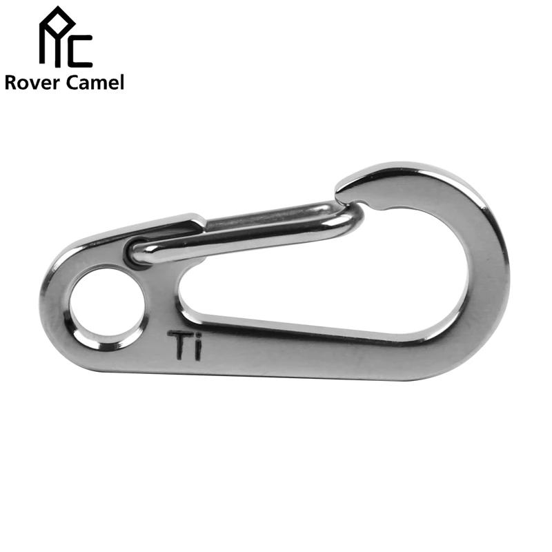 Rover Camel, титановый мини-карабин с высокой загрузкой, наружный крючок, EDC инструмент, карабин, брелок, серебряный цвет