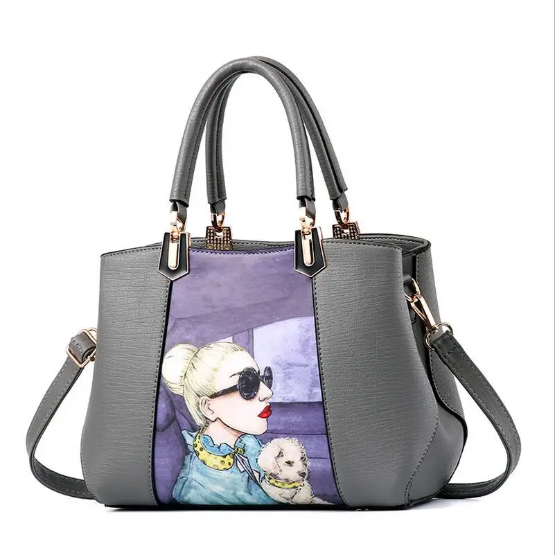 MIWIND 2017 новая мода современный ветер сумка женская Сумка серый платье печати