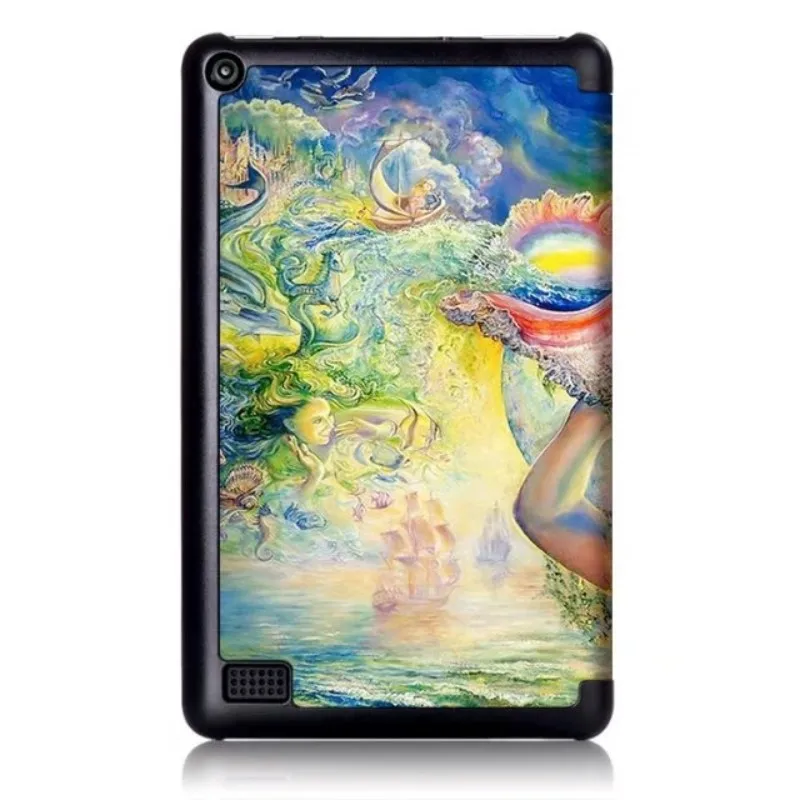 Чехол для Amazon Kindle Fire 7 2017 7th поколения искусственная кожа флип Стенд Тонкий