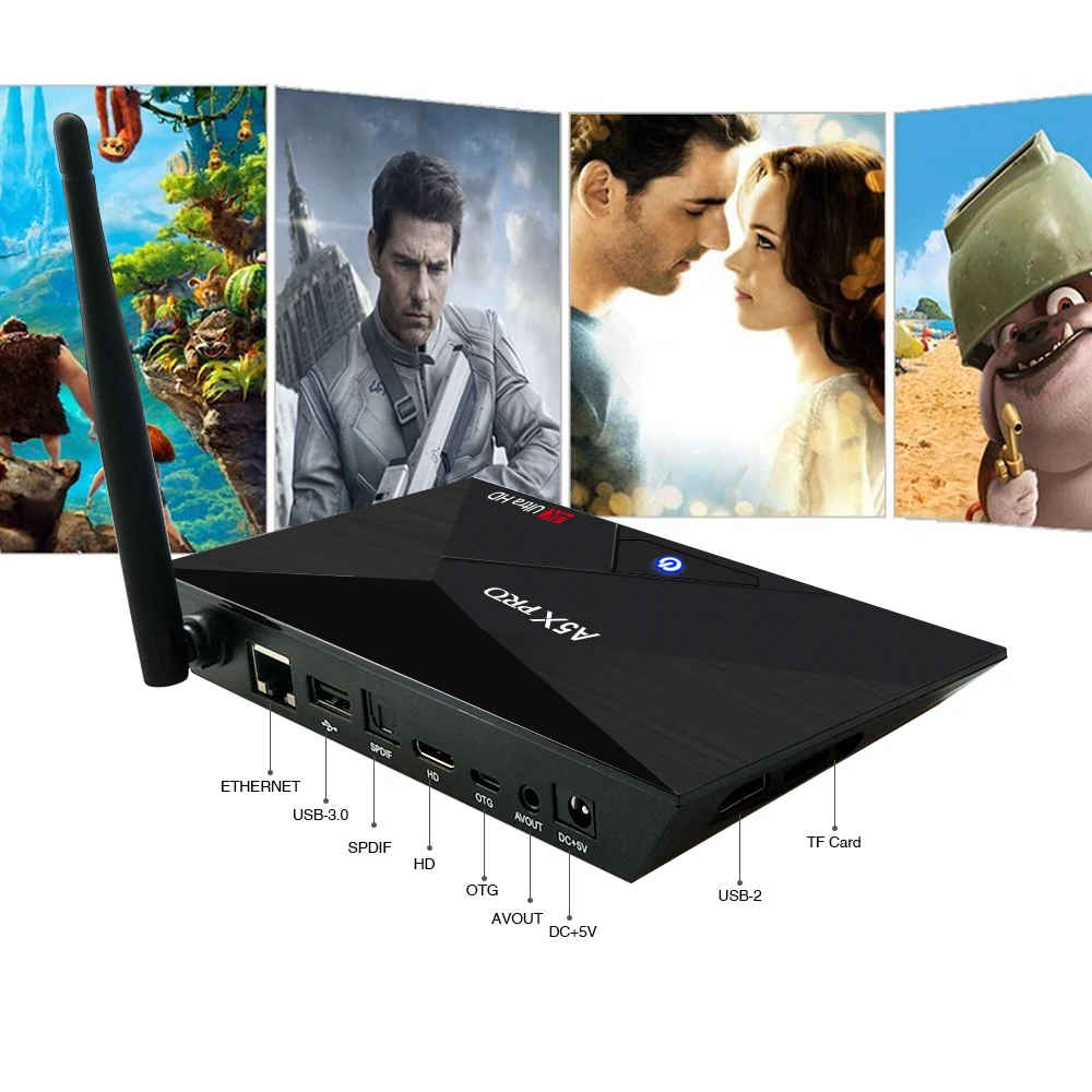 S905w A5X Pro 2g16g 4500 + Каналы Smart TV box andriod 7.1 французский Германия Европа IPTV и vods товара |