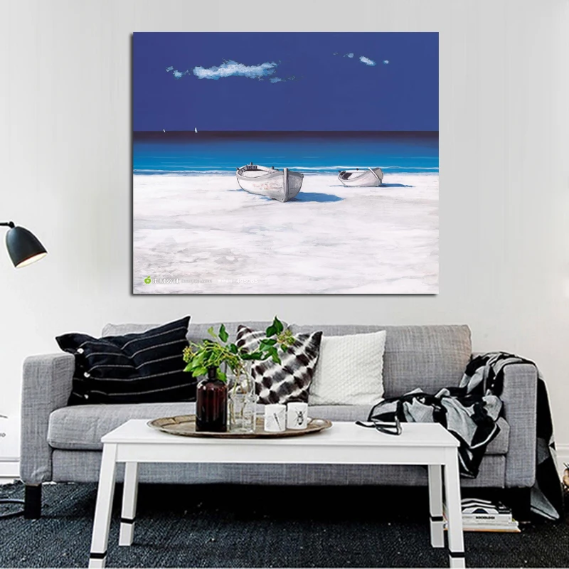 Ручная роспись домашний декор искусство сумасшедшее голубое небо картина маслом