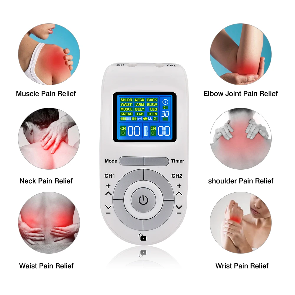 

6/12/15 Modes Tens Machine Unit 4 Electrode Pads for Pain Relief Pulse Massage EMS Muscle Stimulation Tens Electroestimulador