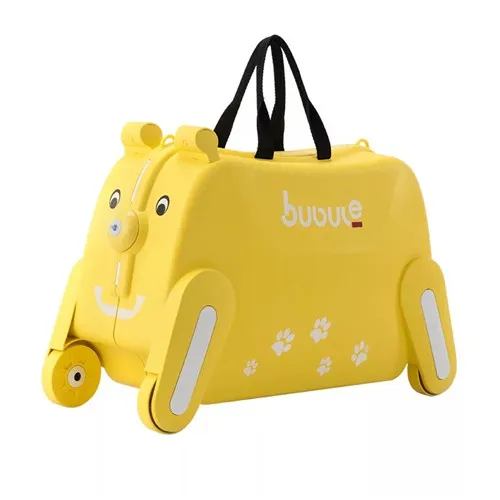 yellow KLQDZMS дети милый мультяшный в виде животных езды на тележке чемодан с колесиками дети носить на вращающийся багажник - Цвет: yellow