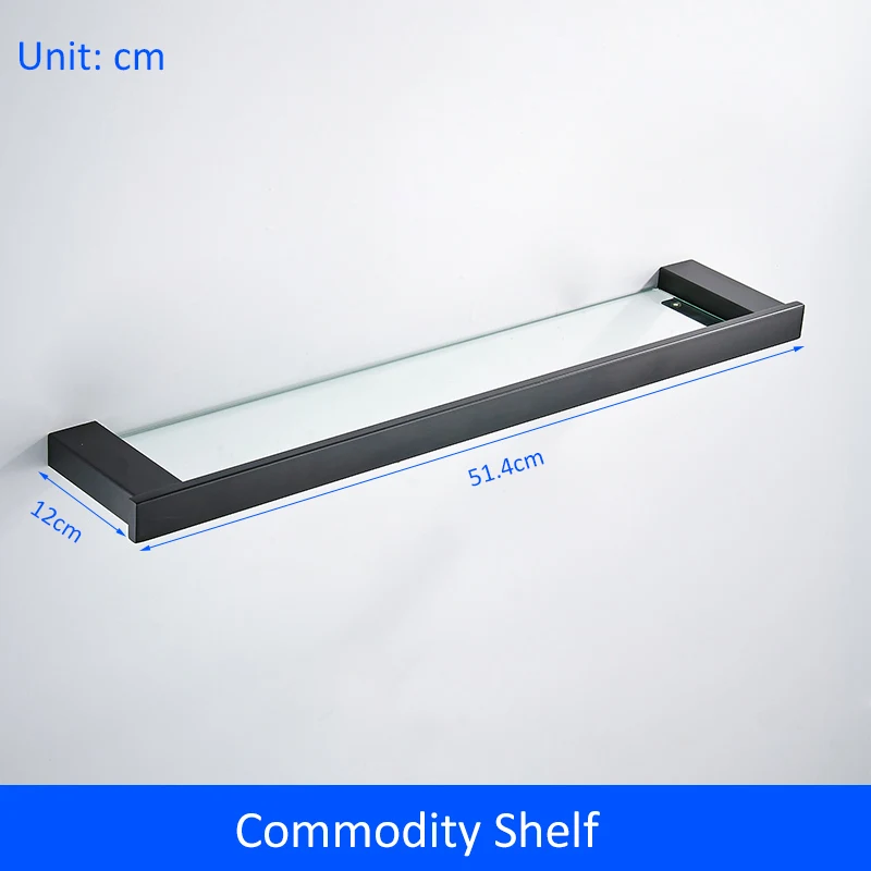 Commodity Shelf Матовый черный набор аксессуаров для ванной комнаты, держатель для туалетной бумаги, держатель для полотенец, держатель для щетки, крючки, диспенсер для мыла, аксессуары для ванной - Цвет: Commodity Shelf