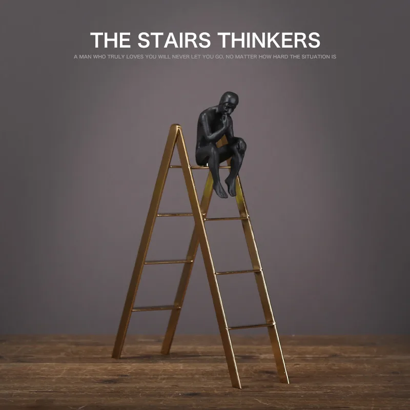 Stairs Thinkers скульптура Thinker окно дисплей орнамент книжная полка классический
