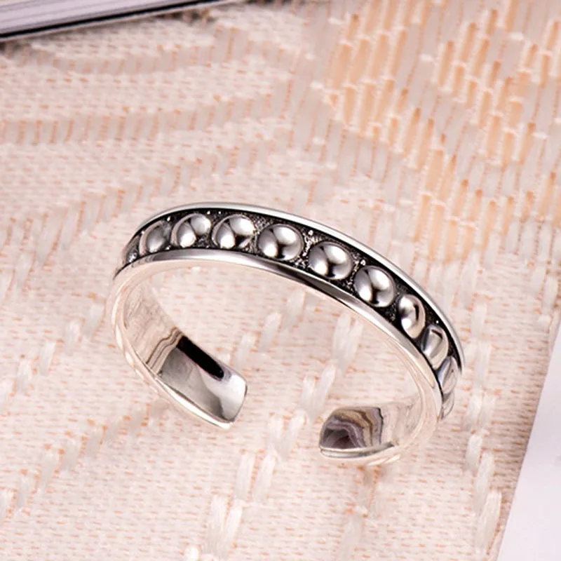 Красный Регулируемый Размеры кольца для Винтаж панк браслет из чистого 925 пробы